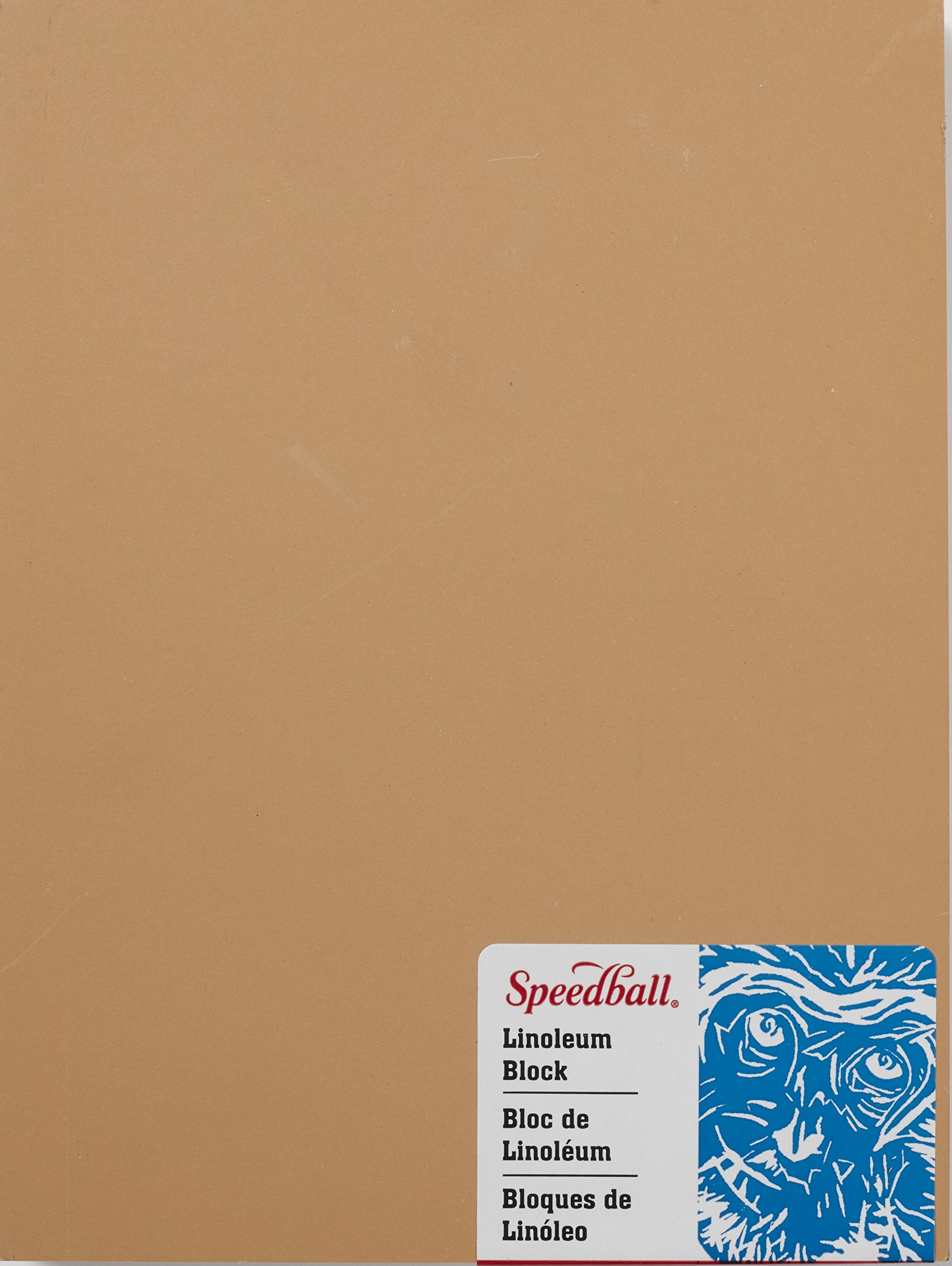 SpeedballPremium Mounted Linoleum Block – Fine, Flat Surface for Easy Carving, Smoky Tan, 6 x 8 Inches