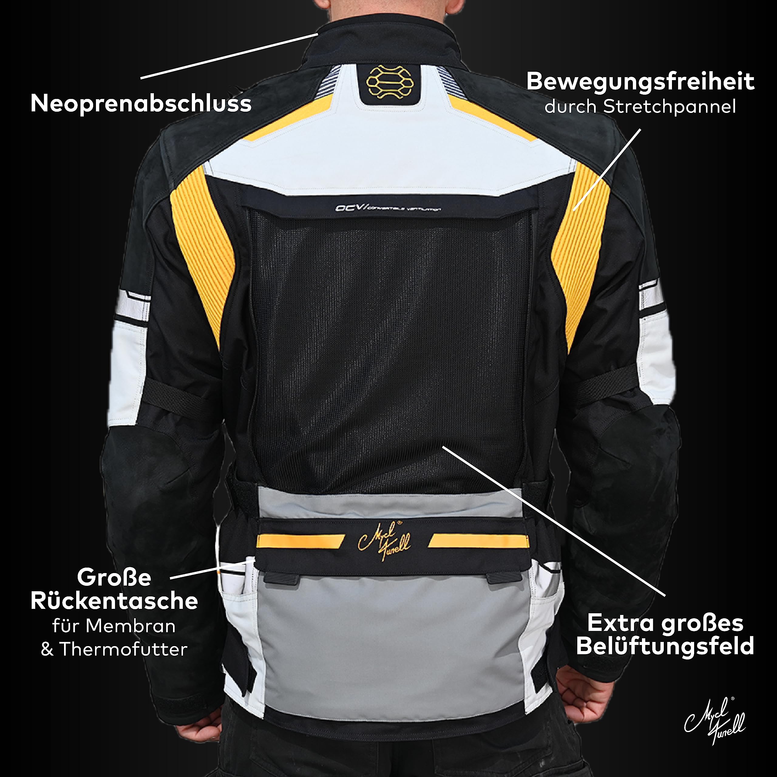TransAlpin HighPro 2in1 Motorradjacke Herren mit Protektoren - All Season Motorrad Jacke - Fidlock Magnetverschluss - CE AA Sympatex wasserdicht - Sicher & Komfortabel