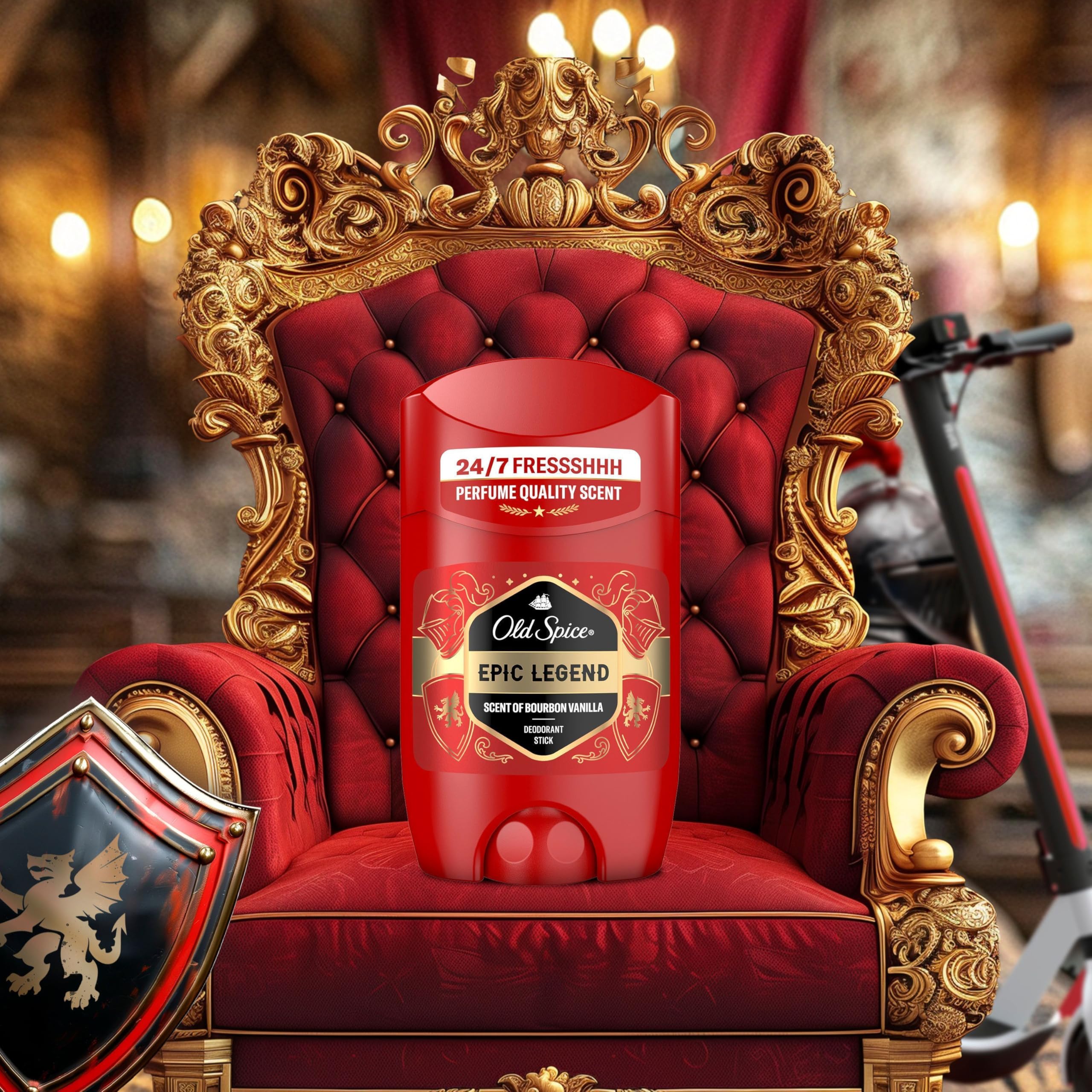 Old Spice Epic Legend dezodorant dla mężczyzn 50 ml, 24/7 świeżości przy codziennym stosowaniu, zapach w jakości perfum, 0% soli aluminium