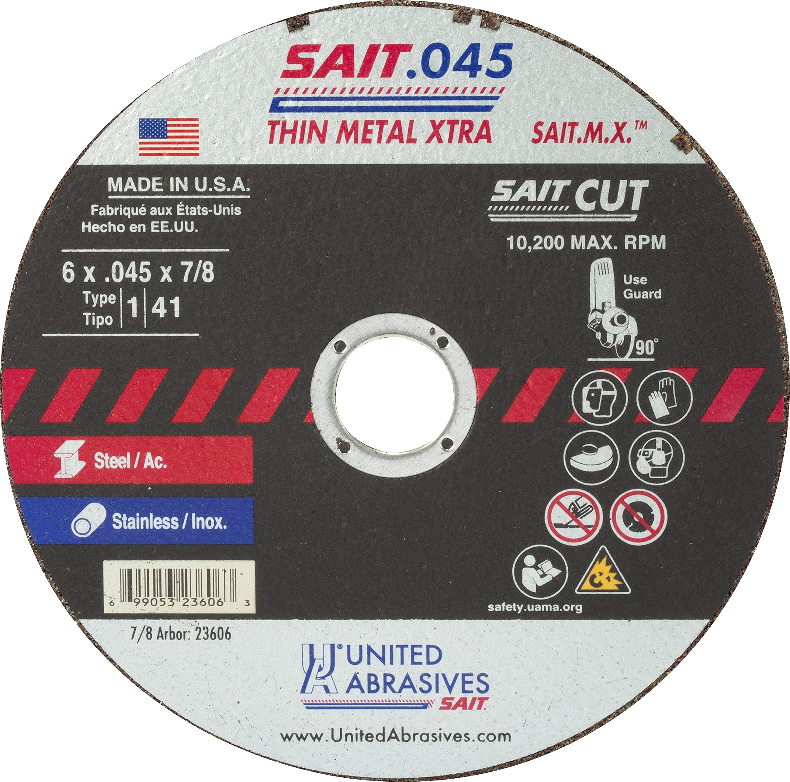 23606 United Abrasives SAIT M.x. 6x.045x7/8 Thin