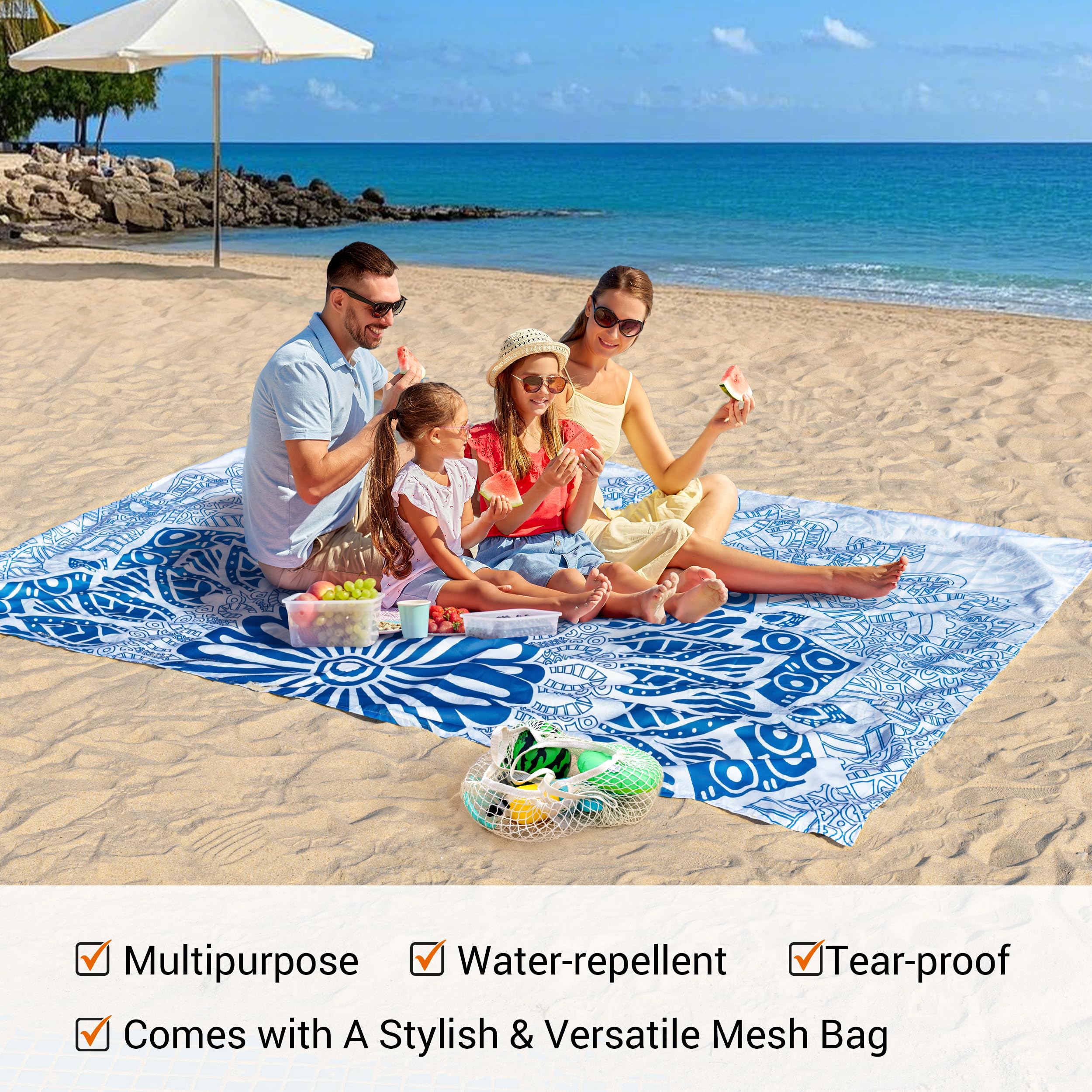 WETCAT Manta De Playa De Algodón De 82 X 82 Pulgadas, Toalla