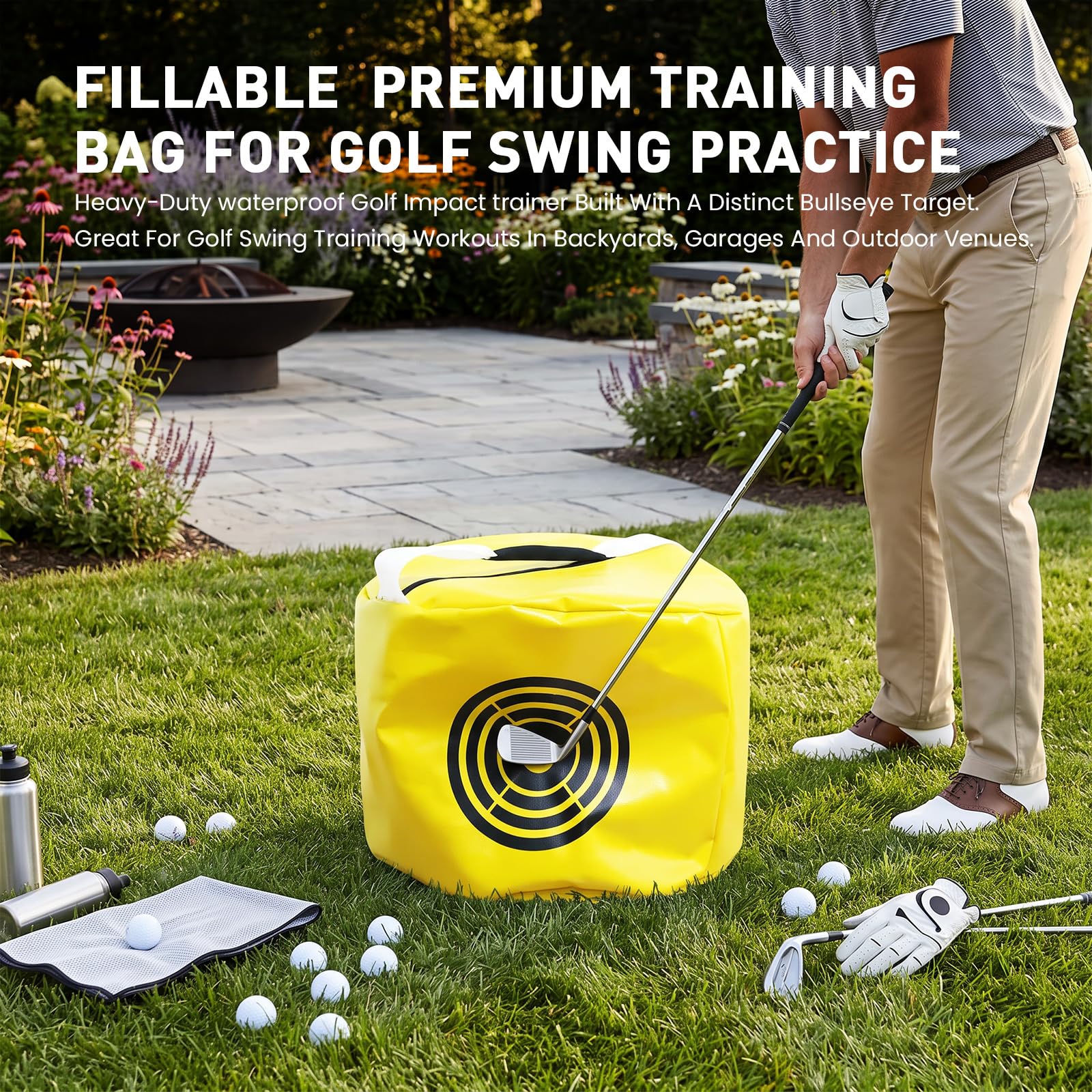 VEASAERS Bolsas de impacto de golf, bolsa de golpe con banda para el brazo, ayuda a entrenar, impermeable, duradera, regalos para hombres y mujeres, bolsas de impacto de golf