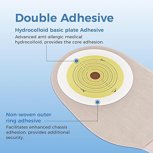 Miniatura 4 de 20 bolsas de colostomía  Suministros de ostomía  Bolsa de ostomía drenable de una sola pieza con control de olores para el cuidado del estoma de