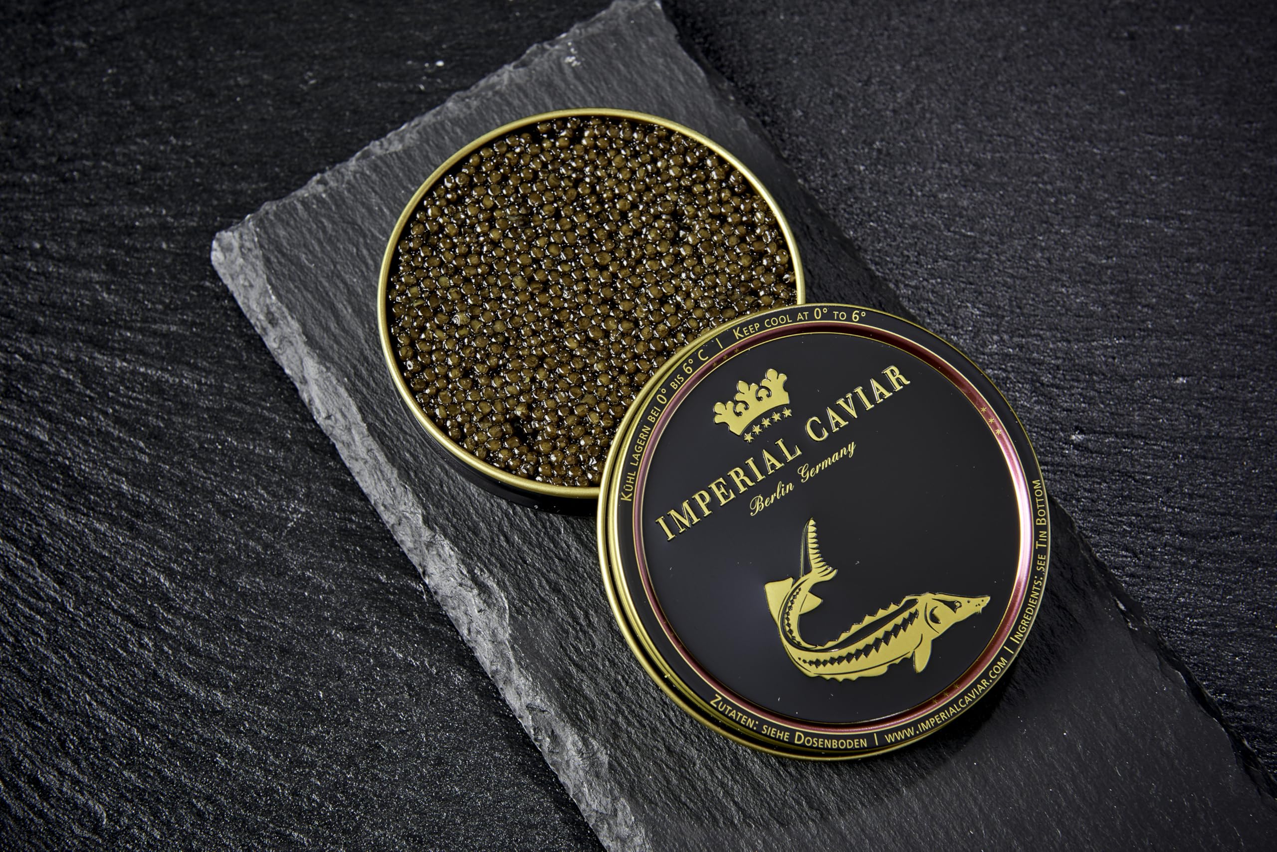 Imperial Caviar® Imperial Baerii - 30g Premium Kaviar Malossol - Imperial Baerii Kaviar Dose aus Aquakultur - Feinkost Geschenk für Feinschmecker - Frisch & Expressversand