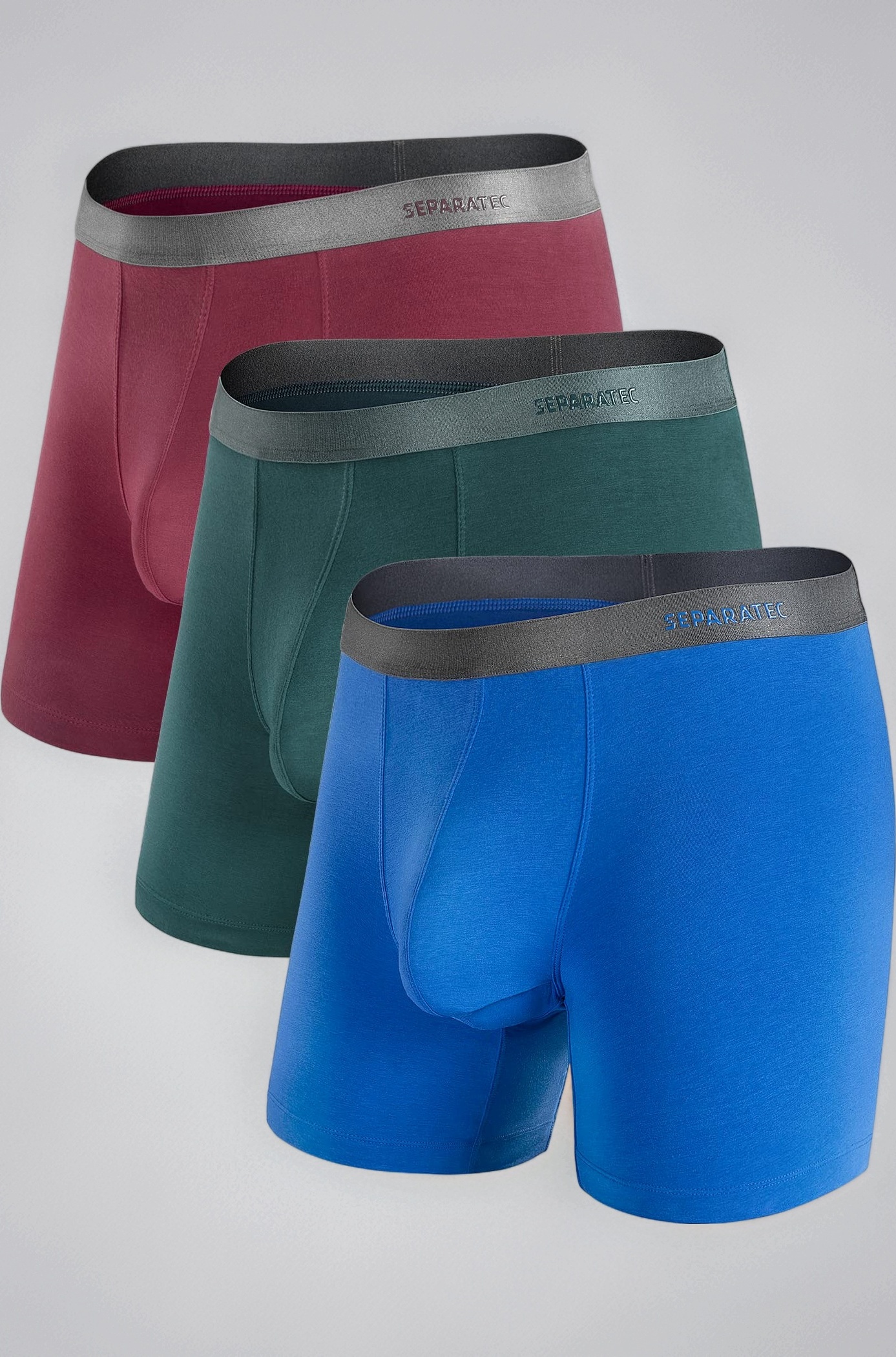 Bamboo Men's Underwear Classic Soft Breathable Boxer Briefs with Dual Pouch Design, Assorted Color Multipacks