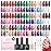 Beetles Christmas Gel Nail Polish Set, Glitz Galaxy UV LED Soak Off Gel Kits, 44Pcs Burgundy Red Gold Green Silver Blue Pink Sparkle Shade with Base Top Coat Winter Manicure Gift for Women