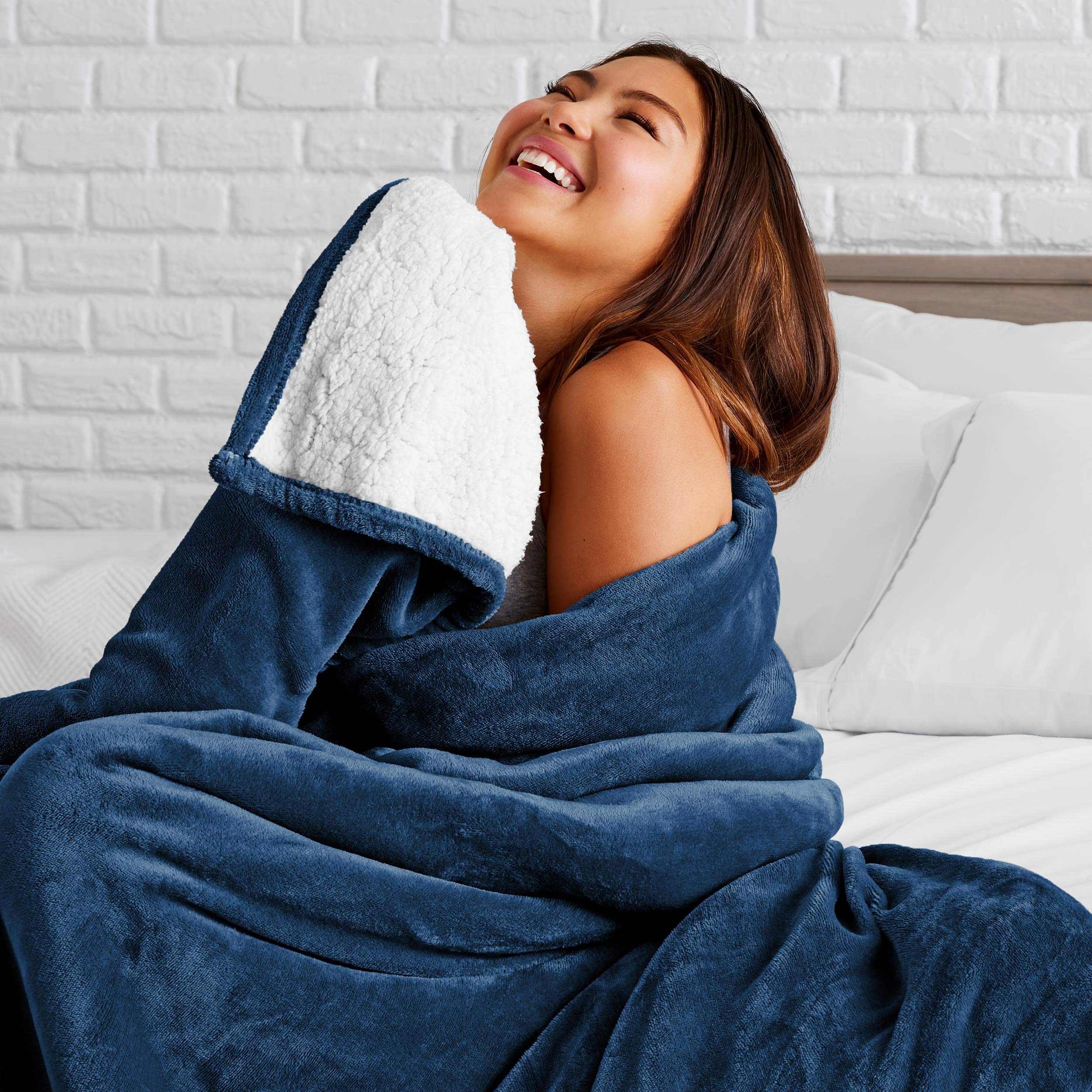 Bare Home Sherpa Fleece Blanket - Twin/Twin Extra Long - Fluffy & Soft Plush Bed Blanket - Hypoallergenic - Reversible - L...