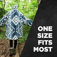 Vista 2 de Coleman Sudadera con Capucha de Manta Vestible de Gran Tamaño de Sherpa y Micro-Visón, Azul - Talla Única para la Mayoría