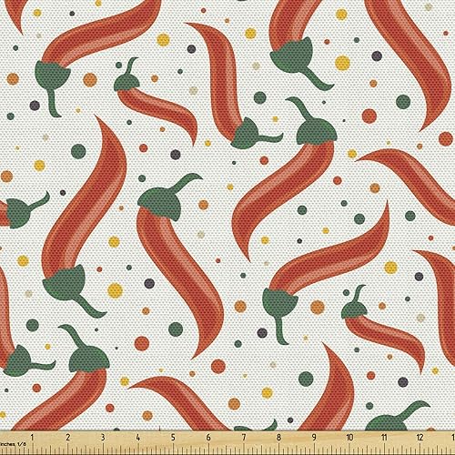 Miniatura 30 de Lunarable - Tela japonesa por yarda, Geishas con paraguas de papel y abanico en un fondo en escala de grises, tela decorativa para tapicería y Beige