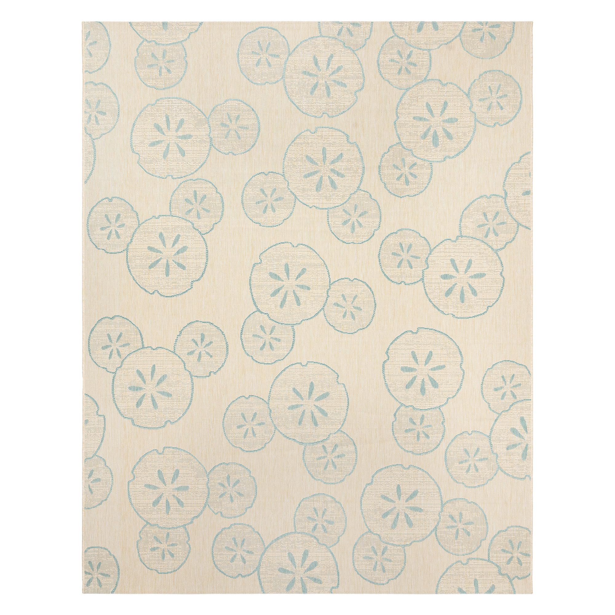 Condition photo showing New/Like New for gertmenian disney indoor/outdoor flatweave area rug - 8x10 large, stain & uv resistant, quick-drying, ideal for deck, patio, poolside, mudroom - mickey mouse sand, oasis, 25507