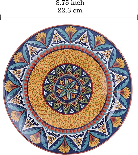 Miniatura 3 de Bico Havana - Juego de vajilla de cerámica de 16 piezas, servicio para 4, incluye platos llanos de 11 pulgadas, platos de ensalada de 8.75 pulgadas,