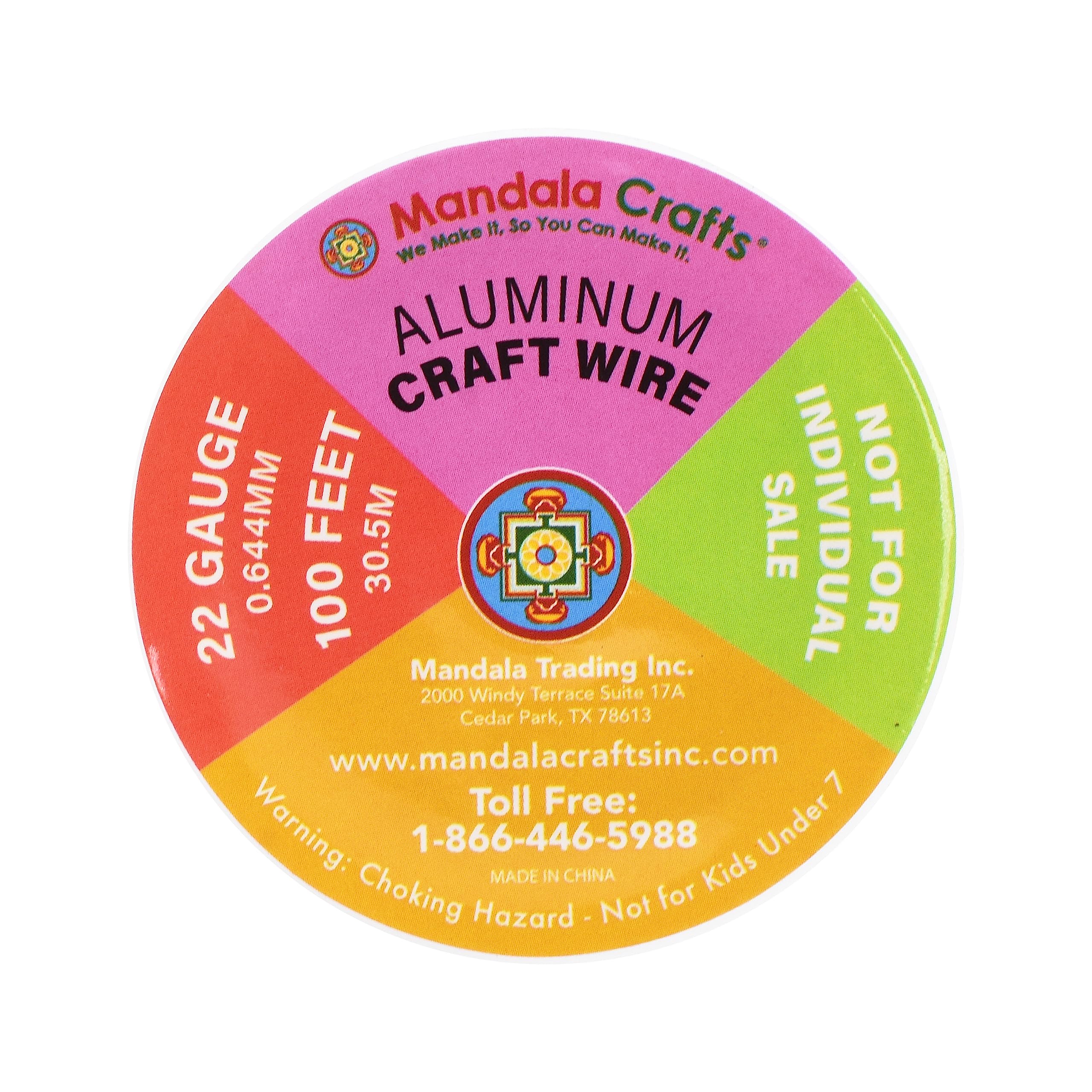 Mandala Crafts Basteldraht aus eloxiertem Aluminium, 22 Gauge, 120 m