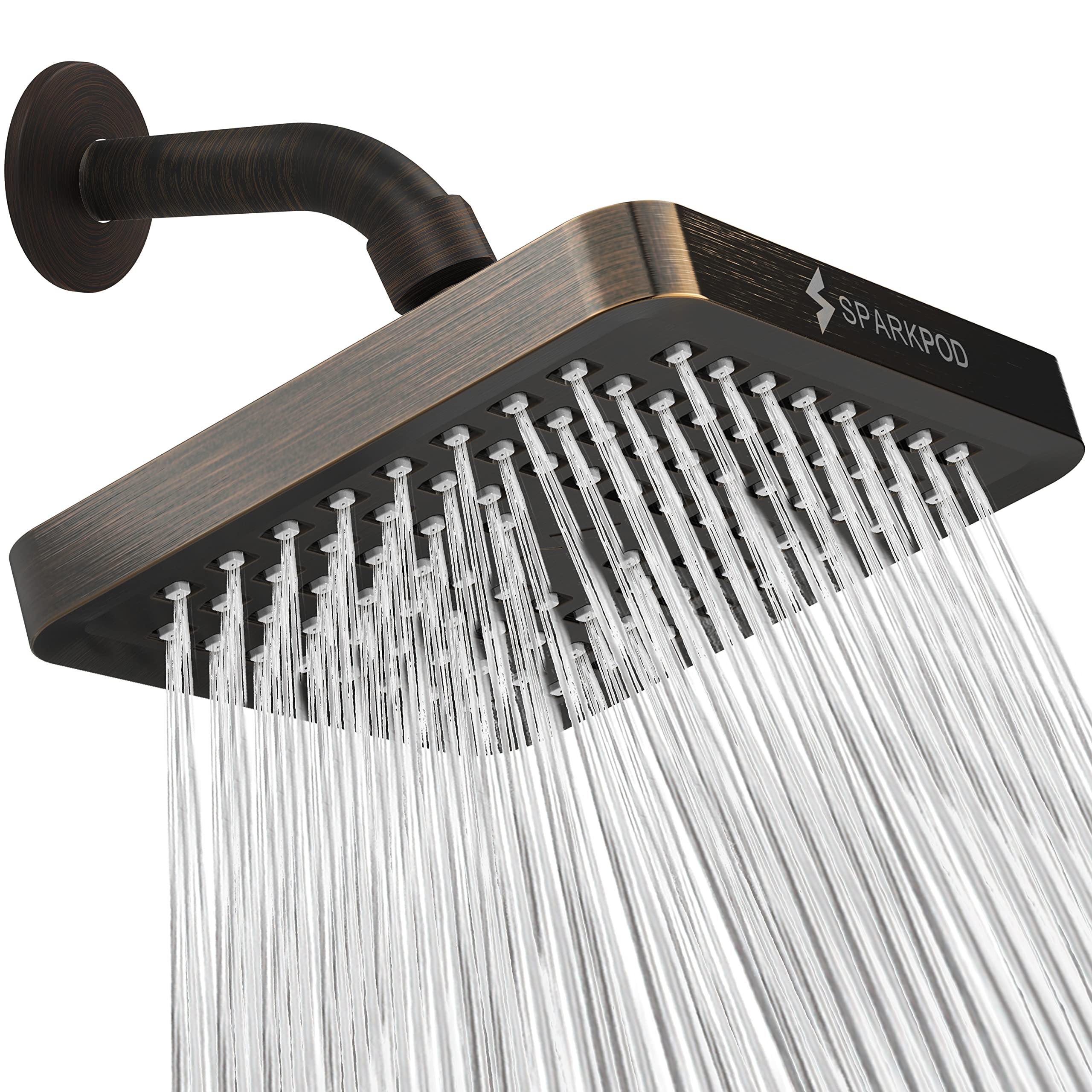 Sparkpod Shower Head - High Pressure Rain - Premium Quality Luxury Design - 1-Min Install - Easy Clean Adjustable Replacement For Your Bathroom Shower 850043129615