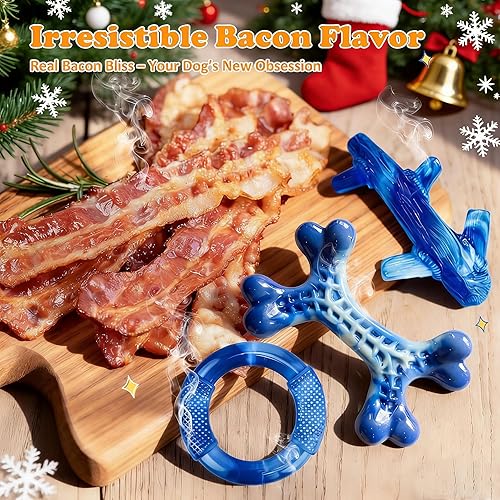 Miniatura 3 de Furdog Juguetes indestructibles para perros masticadores agresivos, paquete de 3, juguetes resistentes para perros grandes, juguetes masticables