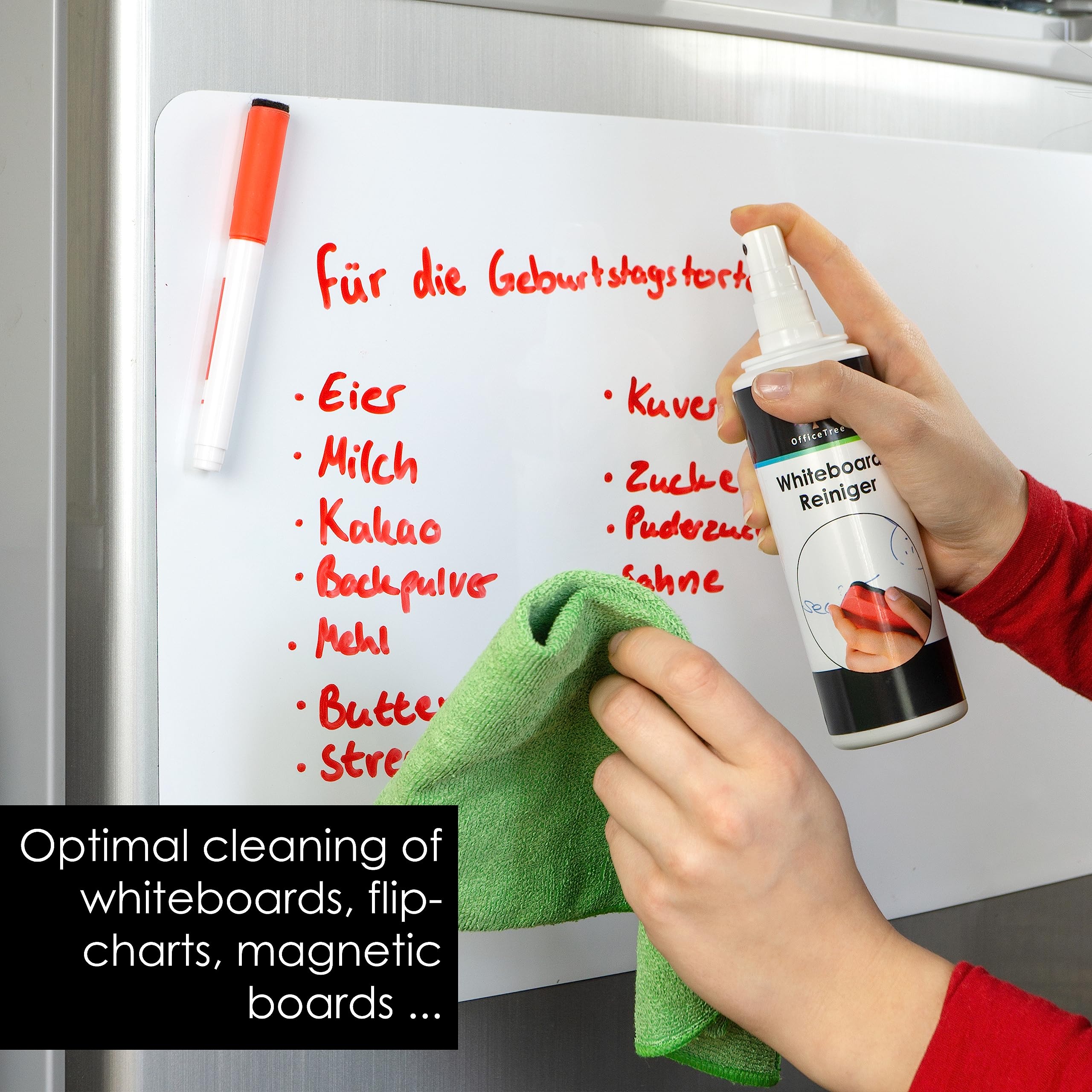 OfficeTree 2 x środek czyszczący do tablic suchościeralnych w sprayu 250 ml – Whiteboard Cleaner Spray do czyszczenia tablic suchościeralnych