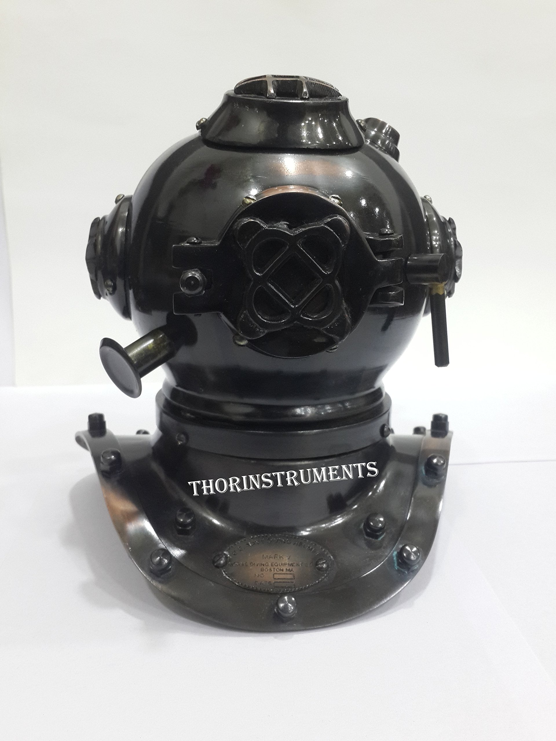 Iron Black & Copper Divers Helmet - Decorative Divers Helmet - Nautical Decorating Rustic Vintage Home Decor Gifts