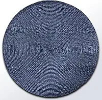 Jogo Americano - 6pcs Sousplat 38cm diâmetro Redondo - Descanço de prato, Mesa Posta (Azul Marinho)