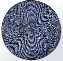 Jogo Americano - 6pcs Sousplat 38cm diâmetro Redondo - Descanço de prato, Mesa Posta (Azul Marinho)