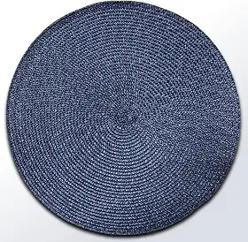 Jogo Americano - 6pcs Sousplat 38cm diâmetro Redondo - Descanço de prato, Mesa Posta (Azul Marinho)