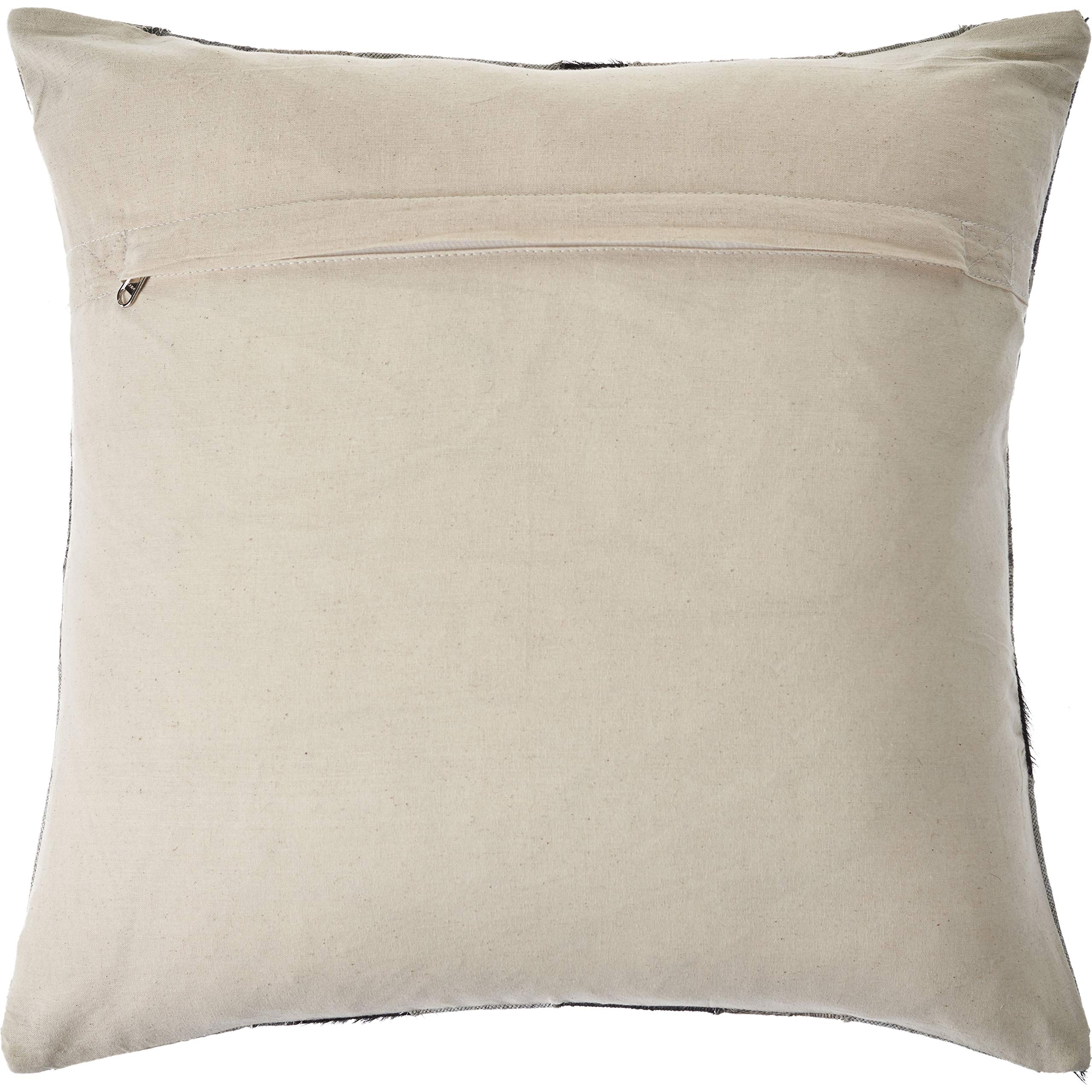 LR Home Multicolored Chevron Faux Leather Throw Pillow, 20" x 20", Gray/Brown