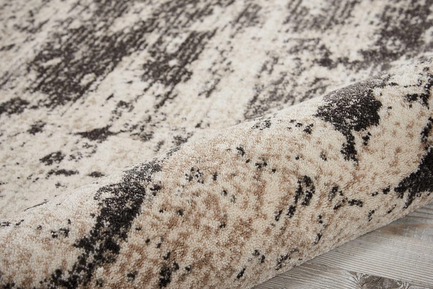 Nourison Home Maxell Ivory/Grey 7'10" x 10'6" Area Rug - Easy Clean, Non Shedding, Bed Room, Living Room, Dining Room, Kitchen (8' x 11')