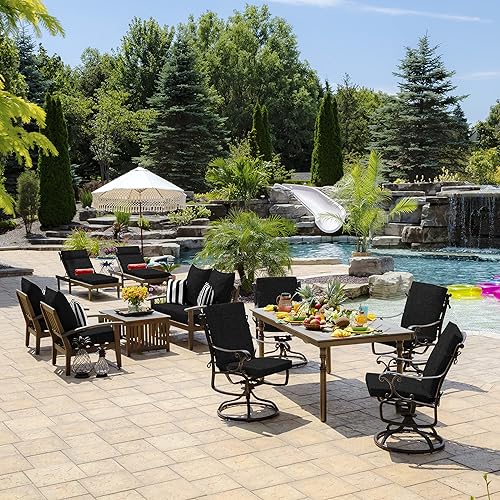 Miniatura 9 de Arden Selections Juego de asiento profundo para exteriores, 24 x 24, a prueba de lluvia, resistente a la decoloración, cojín de asiento profundo y