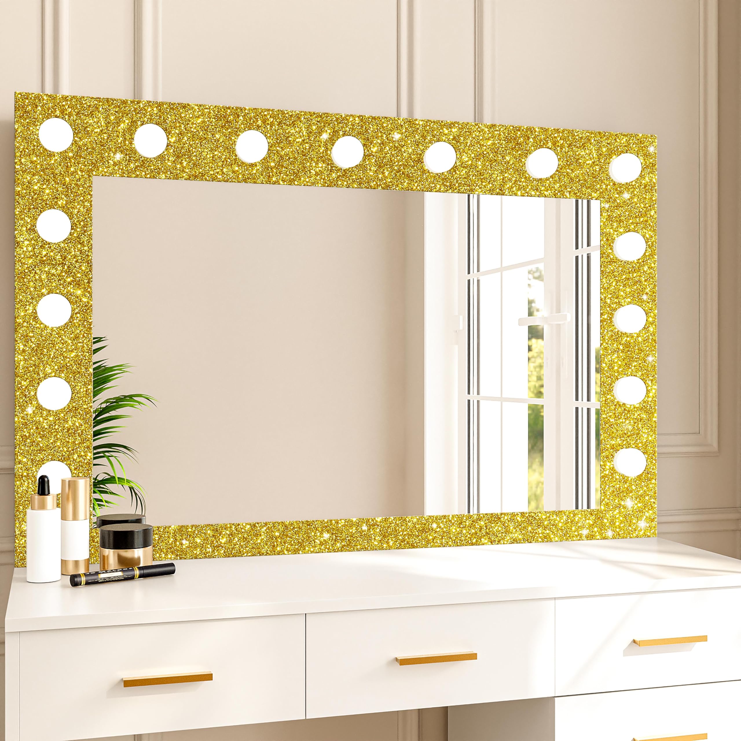 Decotalk Bordo Adesivo Per Mobili Glitterato Oro 10X600cm Bordo Per Carta da Parati Bordi Autoadesivo Parete Con Glitter Pellicola Adesiva Per Mobili Oro Carta da Parati Adesiva Camera da Letto