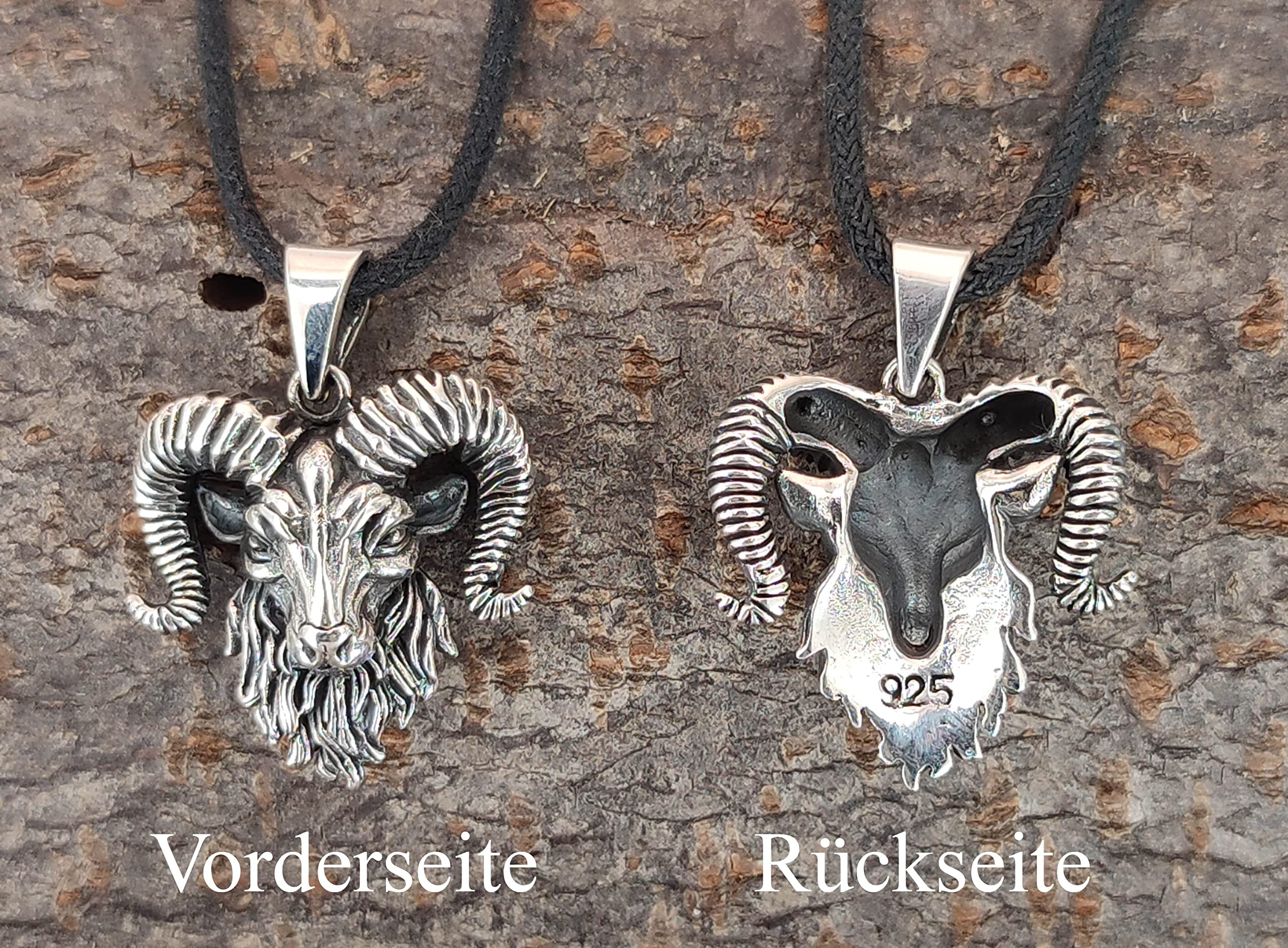 Kiss of Leather Widderkopf Anhänger aus 925 Sterling Silber, Si. 432