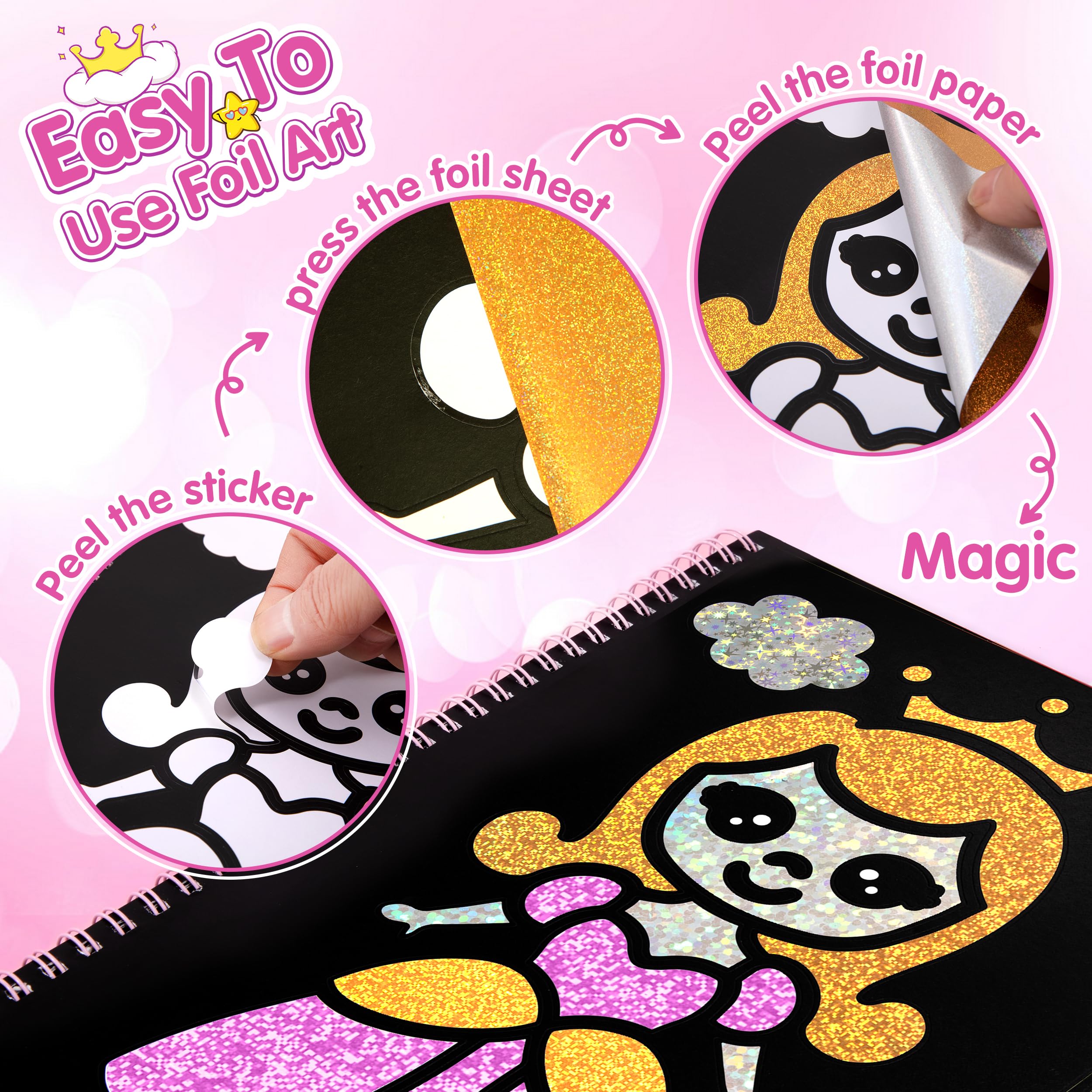 DIY Bastelset Für Kinder - Prinzessin & Einhorn Folien Kunst