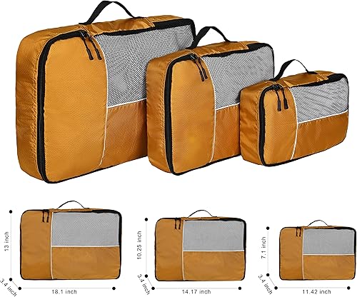 Miniatura 2 de Juego de 3 cubos de embalaje promocional bolsa organizadora de viaje naranja