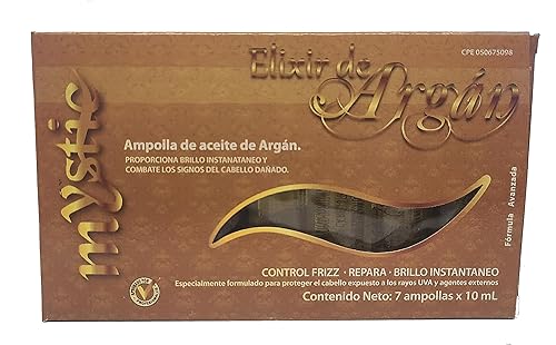 Ampolla de aceite de argán místico Fortalece, hidrata, repara, antiencrespamiento, desenreda, oro líquido de Marruecos (paquete de 7, 2.37, onzas