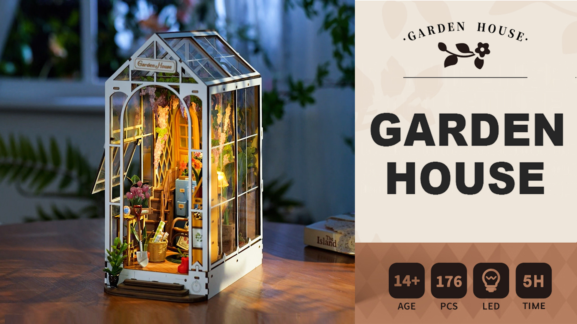 Rolife TGB06 Garden House Puzzle Kit 3D Wooden DIY Miniature