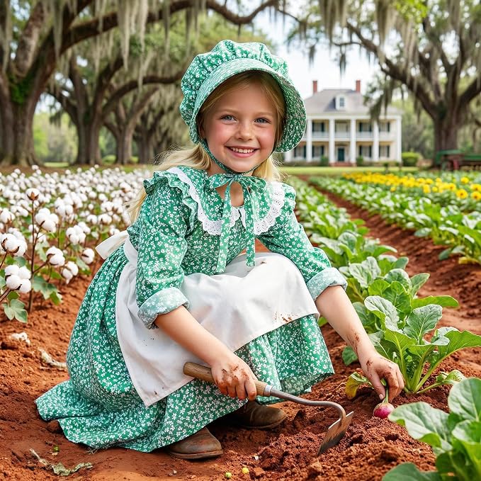 Disfraz Colonial Floral Prairie para Niñas miniatura 5