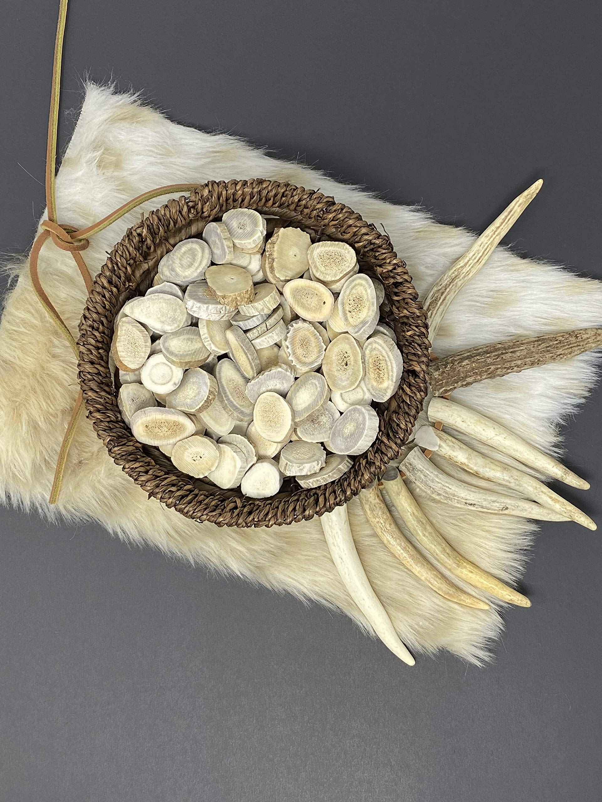 Amazon.co.jp: 天然ダコタ鹿角ビーズ/スライス(クラフト