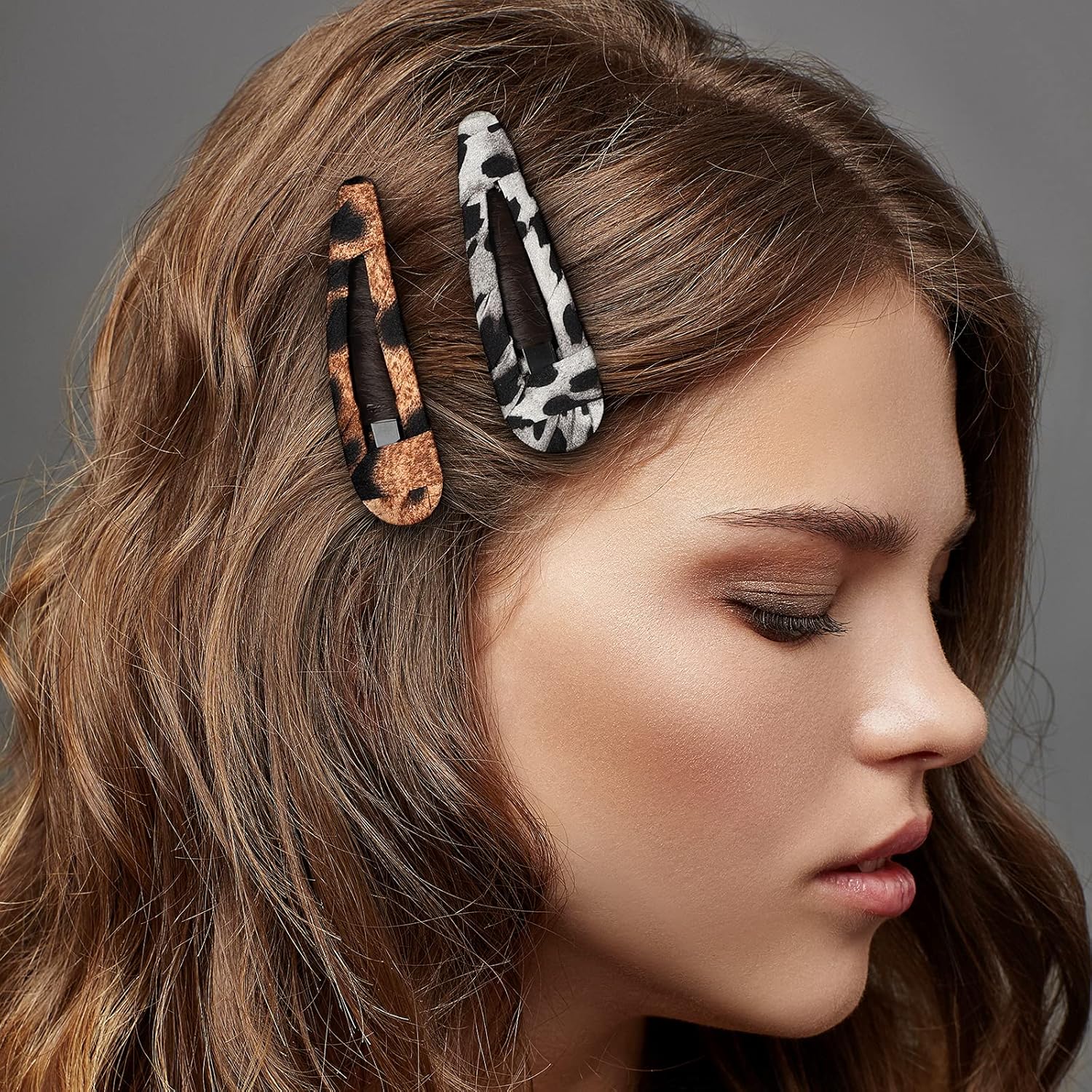 COZEASY Handmade Assorted Satin Wrapped Snap Hair Clips, 10 pcs 3.2" Stylish No Slip Woven Pattern Fabric Barrettes, No Hair Catching or Rip out for Girls Kids Teens Women Thick Hair (Multicolor 3) : Beauty