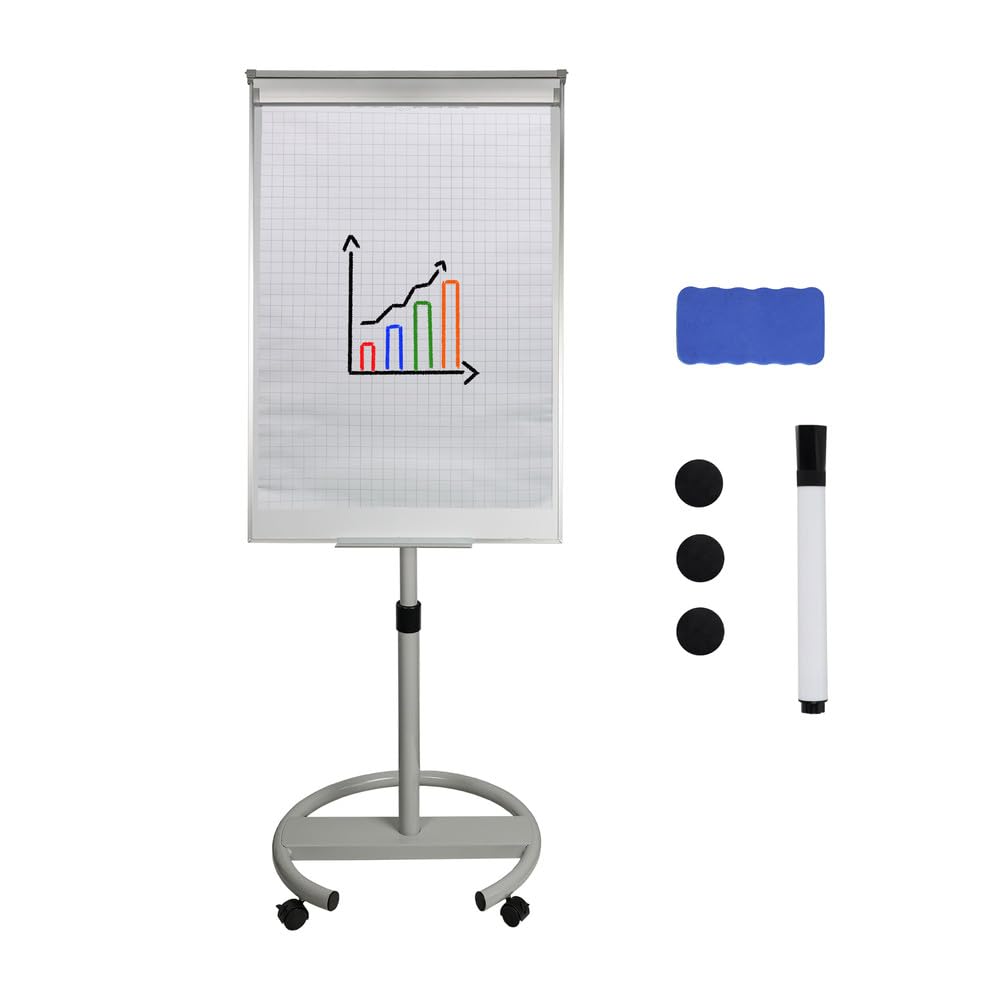 Magnetisches Flipchart Whiteboard - höhenverstellbar - 2in1 Whiteboard & Präsentationstafel