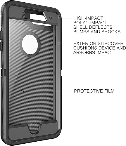 Miniatura 5 de MXX Funda resistente para iPhone 8 con protector de pantalla sin clip para cinturón 3 en 1 capas de protección cubierta de protección de goma