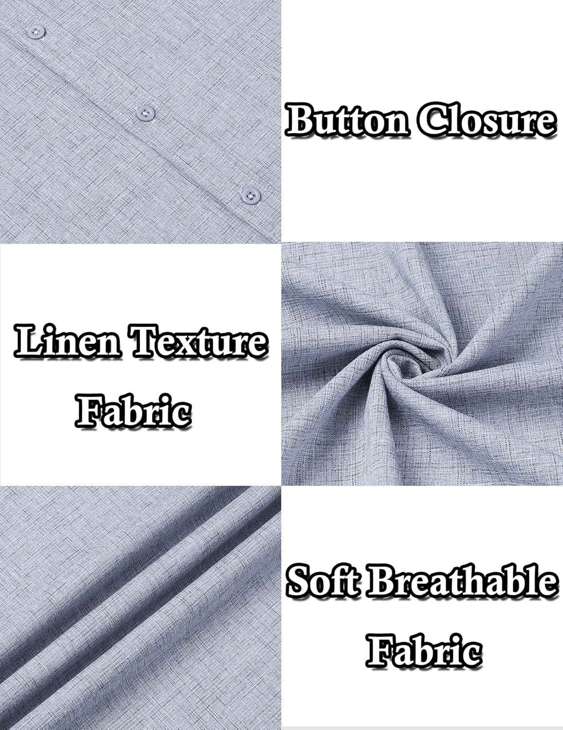 COOFANDY Men's Beach Summer Shirts Linen Texture Shirts Short Sleeve Casual Button Down Shirt - Image 5