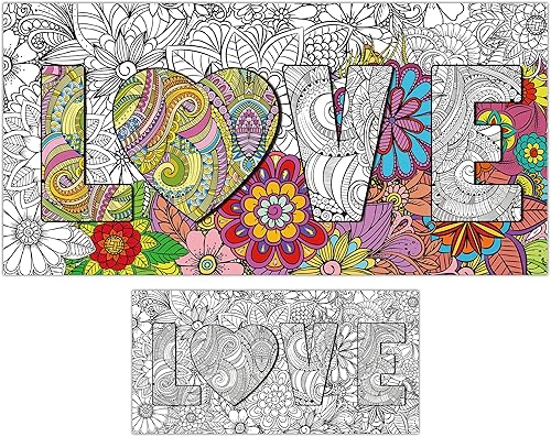 Pósteres gigantes para colorear de mandala de 50 x 25 pulgadas, póster gigante para colorear con mandala para el hogar, para niños, adolescentes,