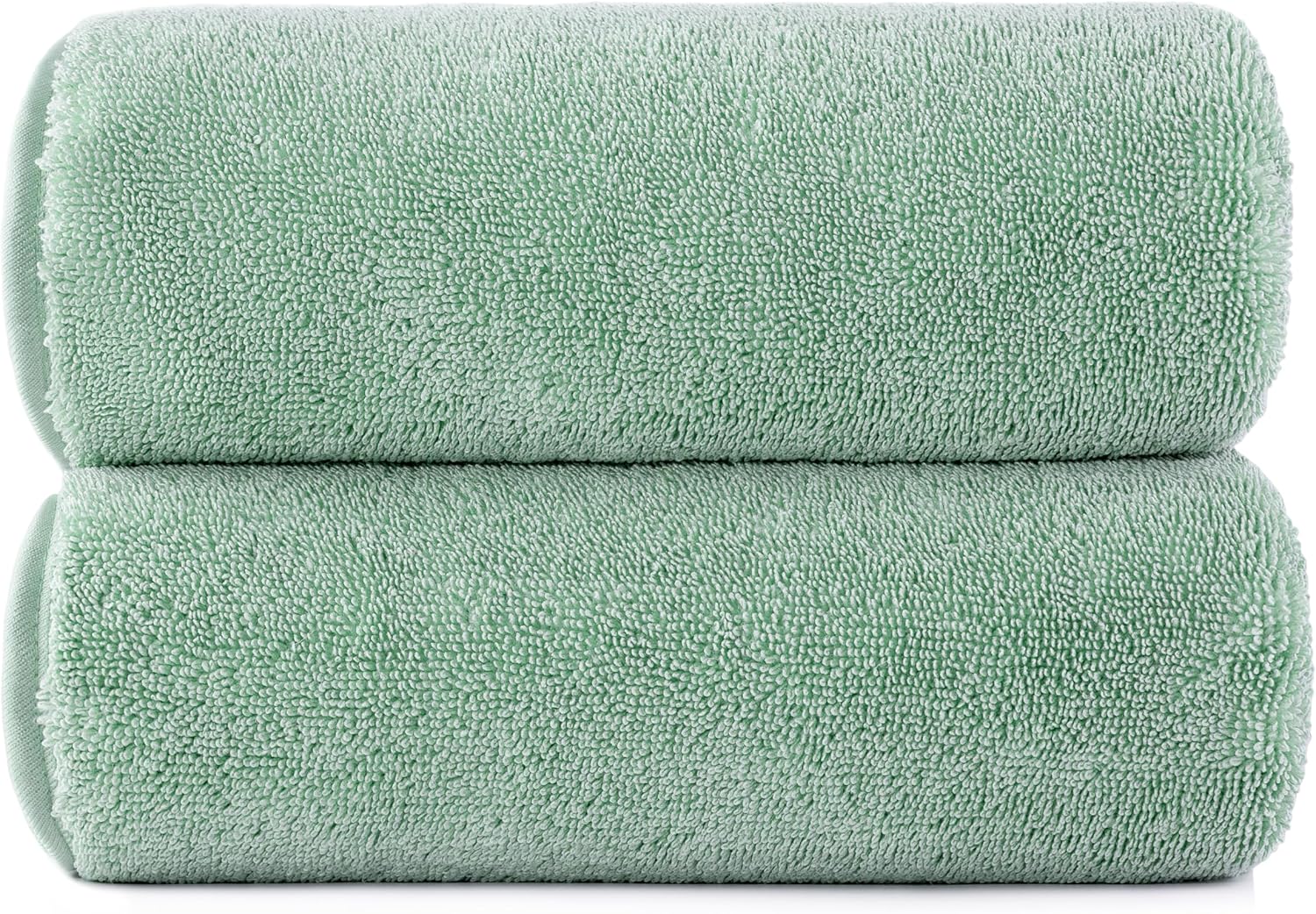 POLYTE Ring Spun Microfiber Oversize Quick Dry Lint Free Bath Towel, 60 x 30 in, Pack of 2 (Green)