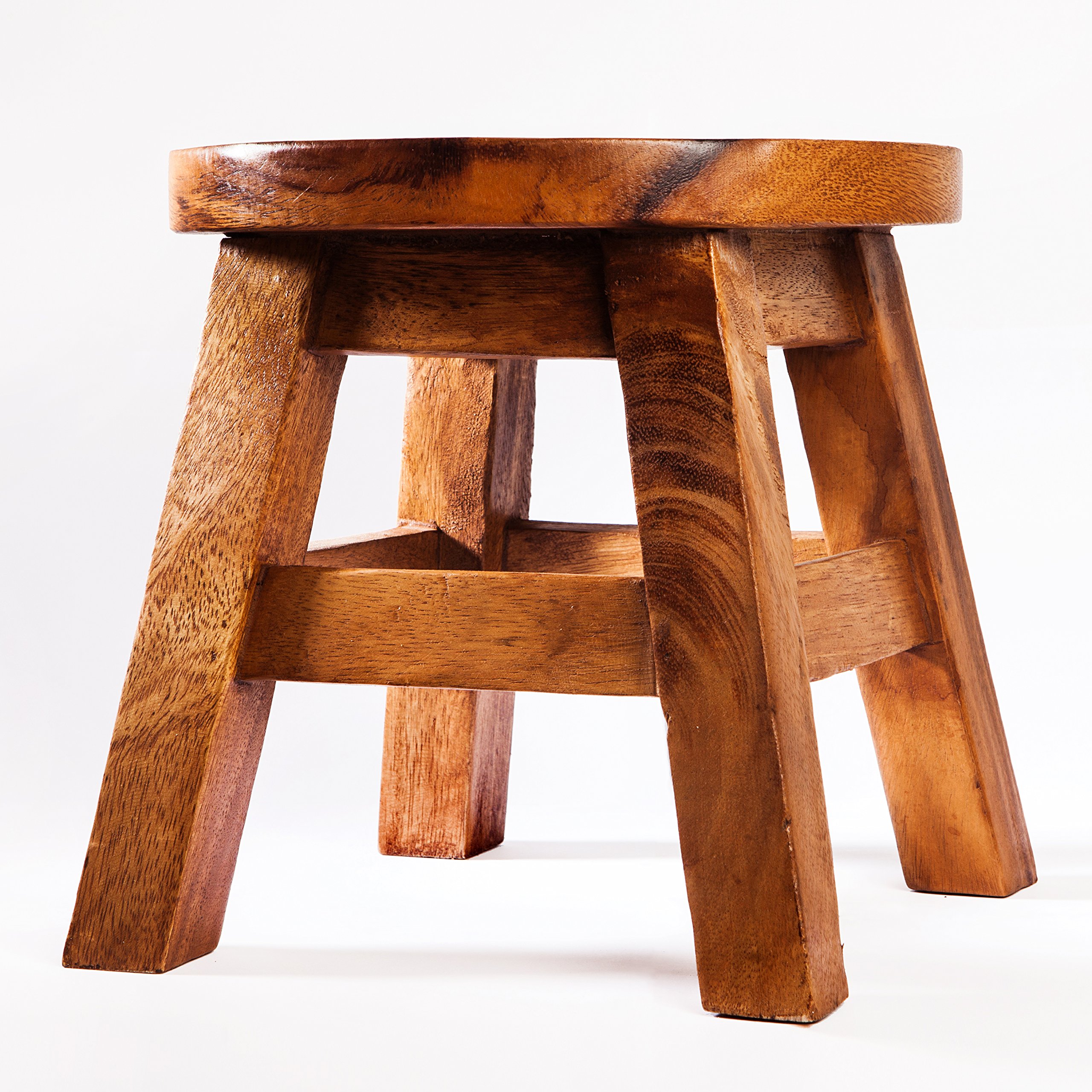 Tabouret pour enfant en bois massif avec motif chèvre - Hauteur d'assise : 25 cm