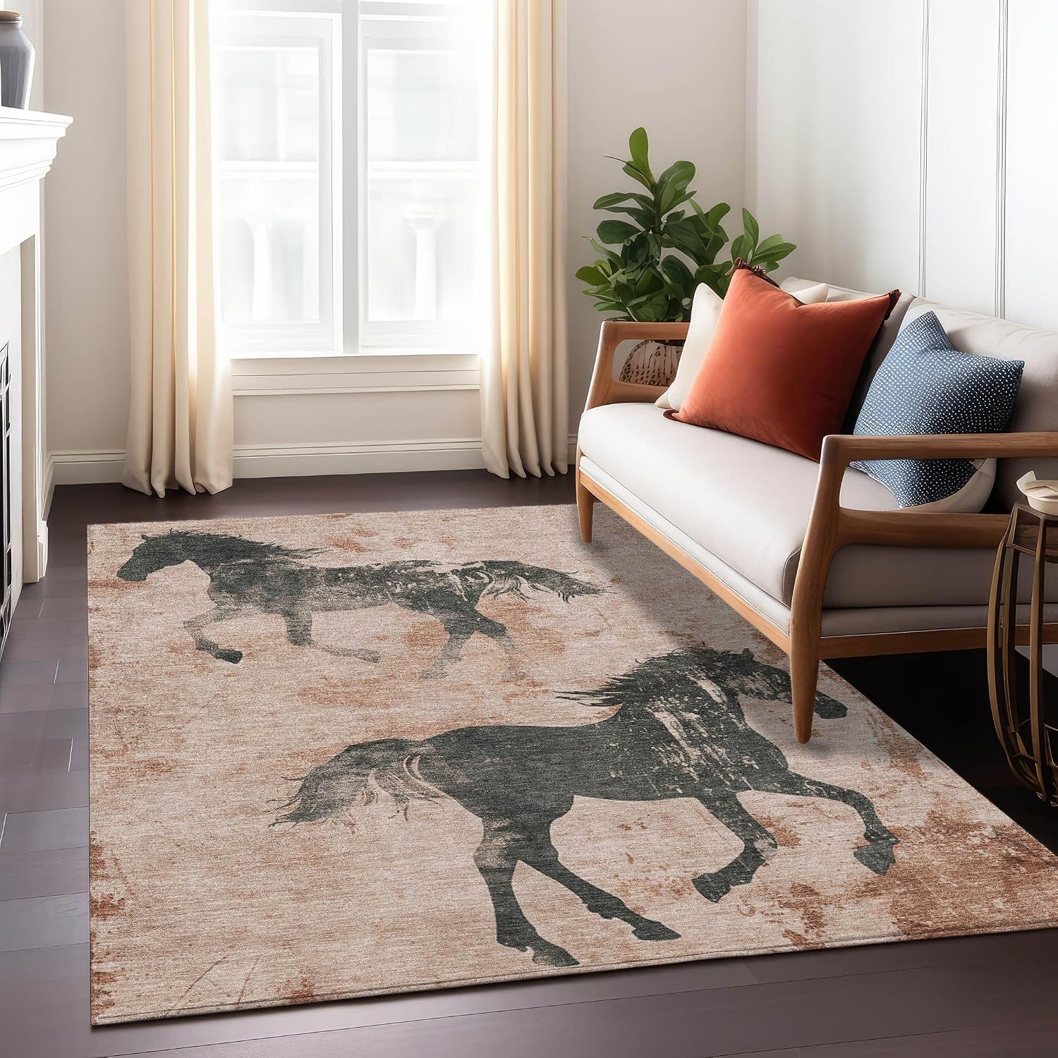 Addison Rugs Chantille ACN1717 Paprika 5' x 7'6" Indoor/Outdoor, Machine Washable, Easy Clean, Non Shedding, Bedroom, Living Room, Dining Room, Kitchen, Patio Rug