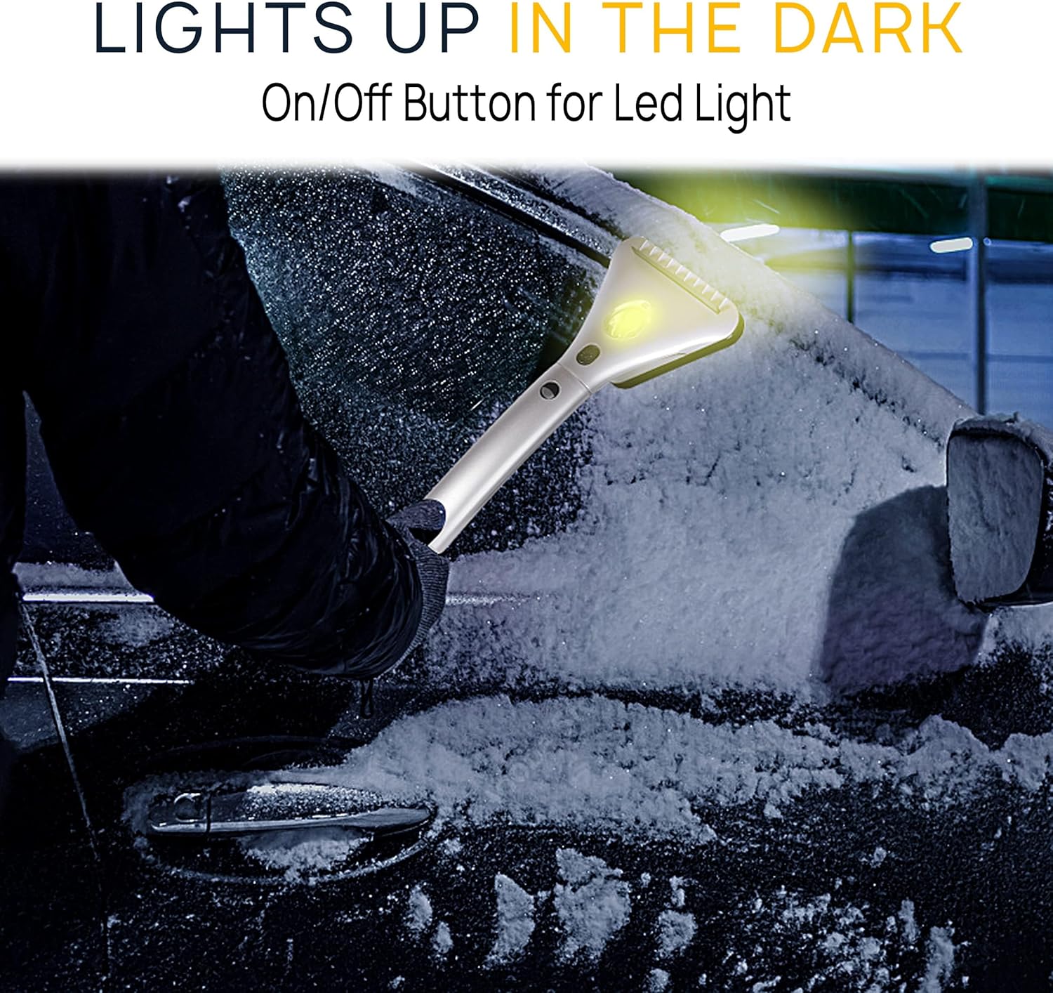 VaygWay Electric Heated Car Window Snow Ice Scraper with Light -Heated Car Auto Windshield Scraper- Extendable 15.8 Feet Long Cord 12V LED Light Heated Melting Ice Snow Scraper, Vehicle Scraper 4Pk