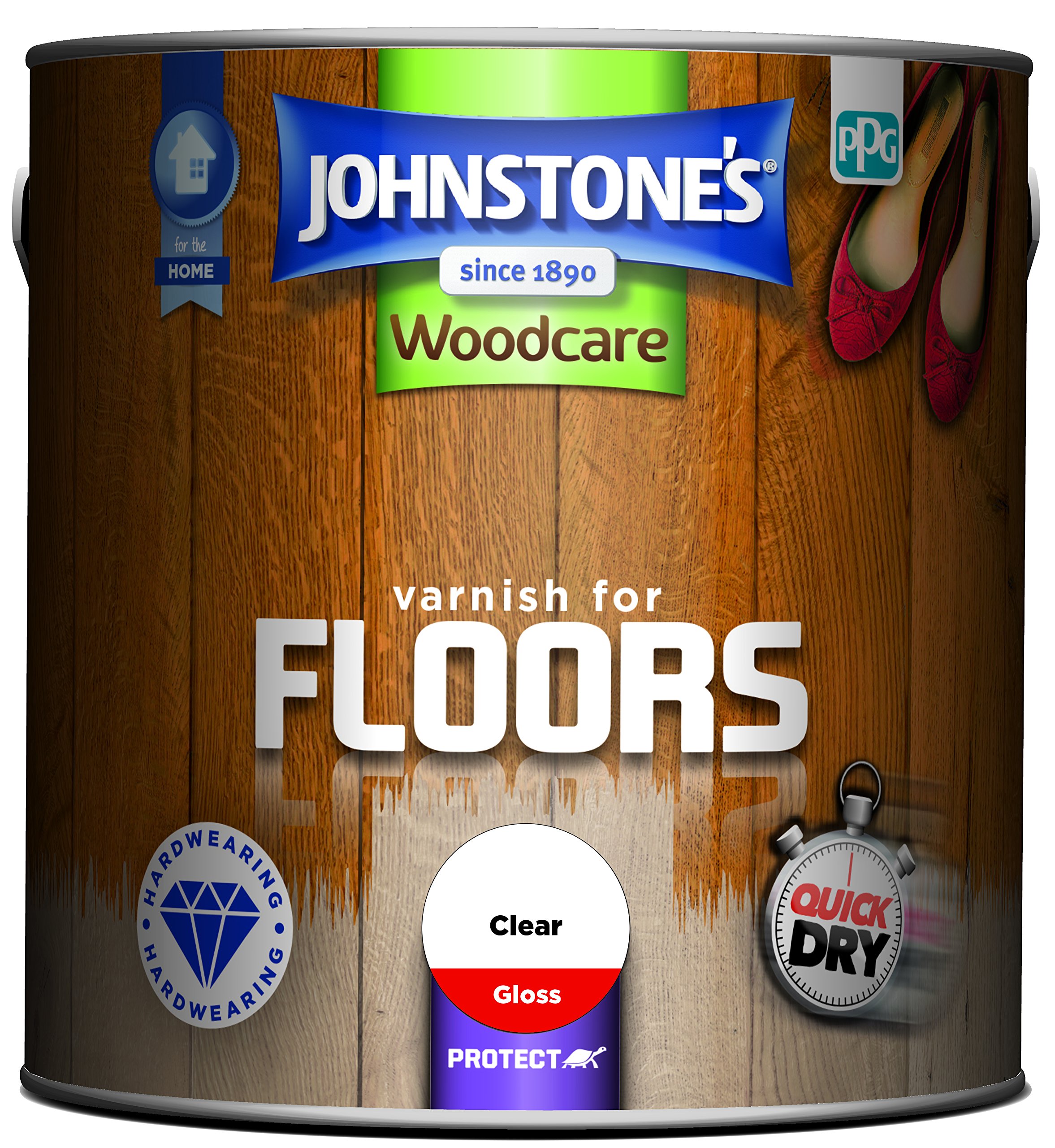 Johnstone's Woodcare Varnish for Floors - Clear 2.5L