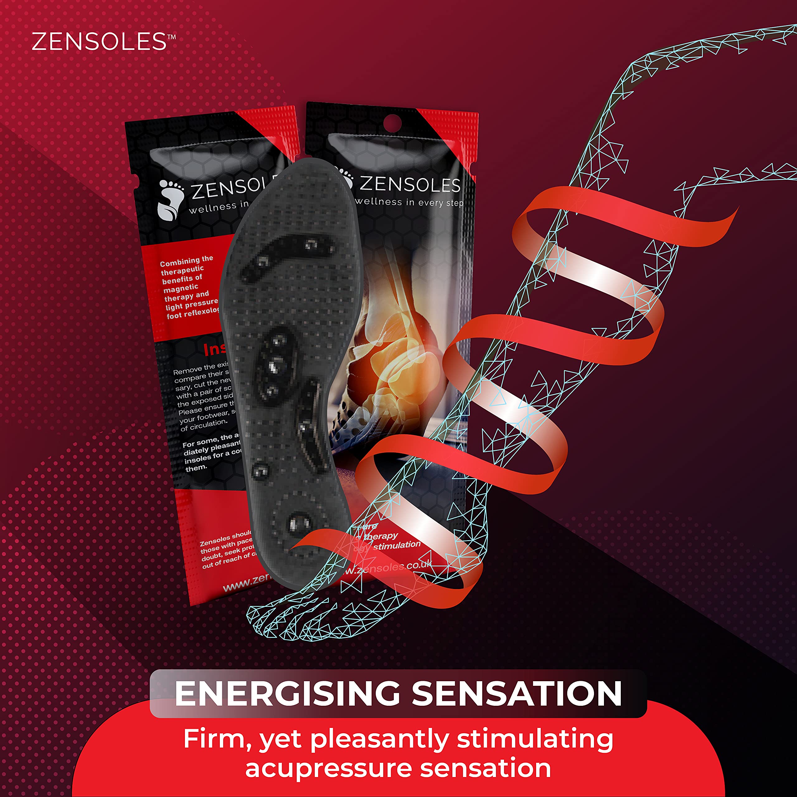 Insoles with Acupressure. Pressure Point Reflexology Shoe