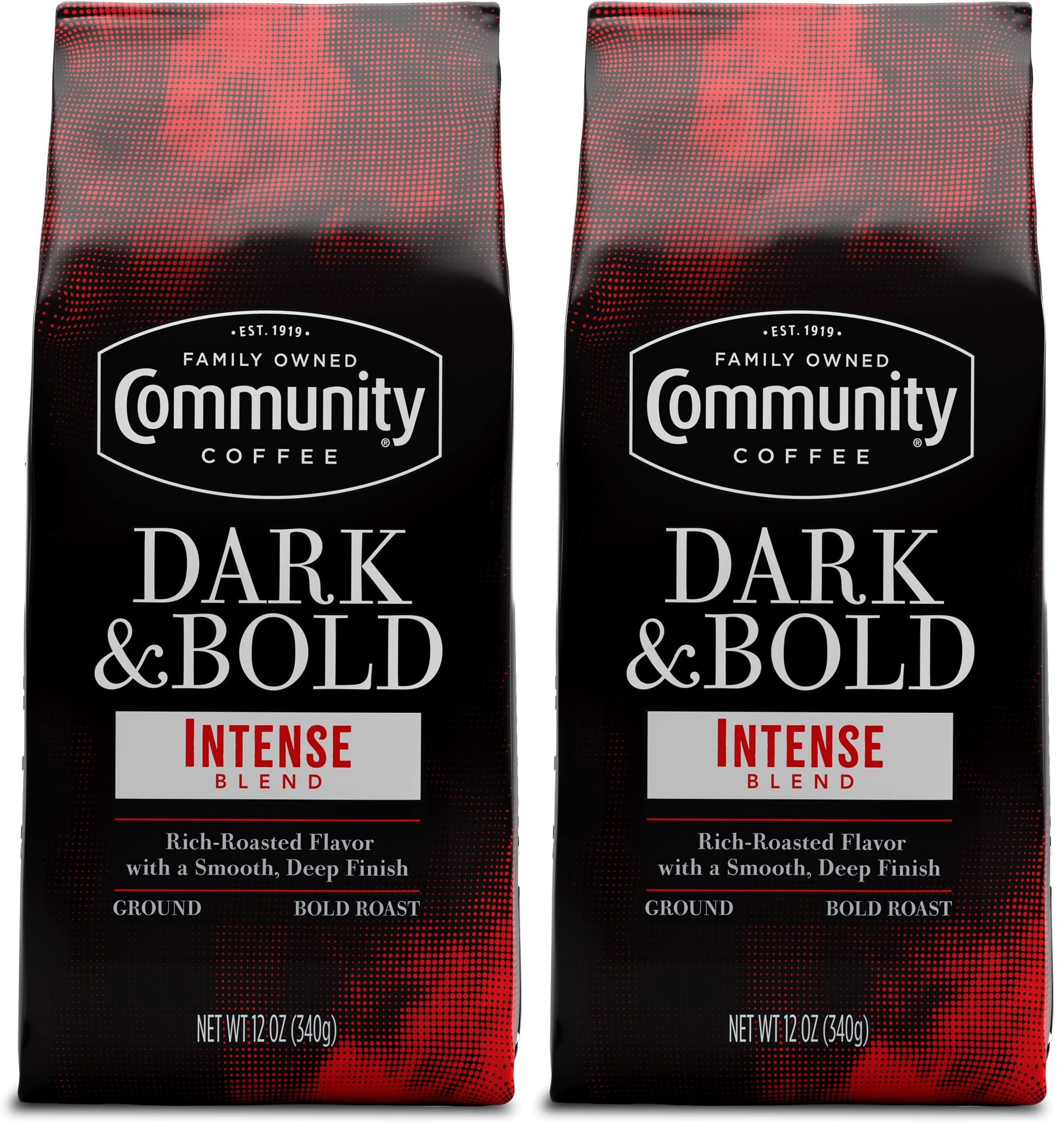 Community Coffee Dark Bold Intense Blend Dark Roast Ground Coffee 12 Ounce Bag Pack of 2