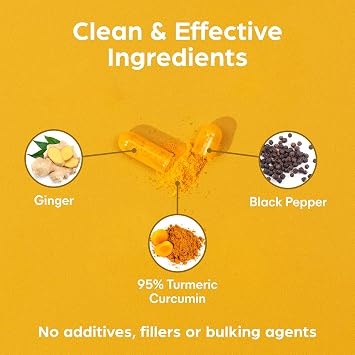 Purolabs Turmeric and Black Pepper Capsules (High Strength) - 95% Curcumin Extract Tablets with Ginger for Men & Women | 60 Vegan Capsules | Made in The UK