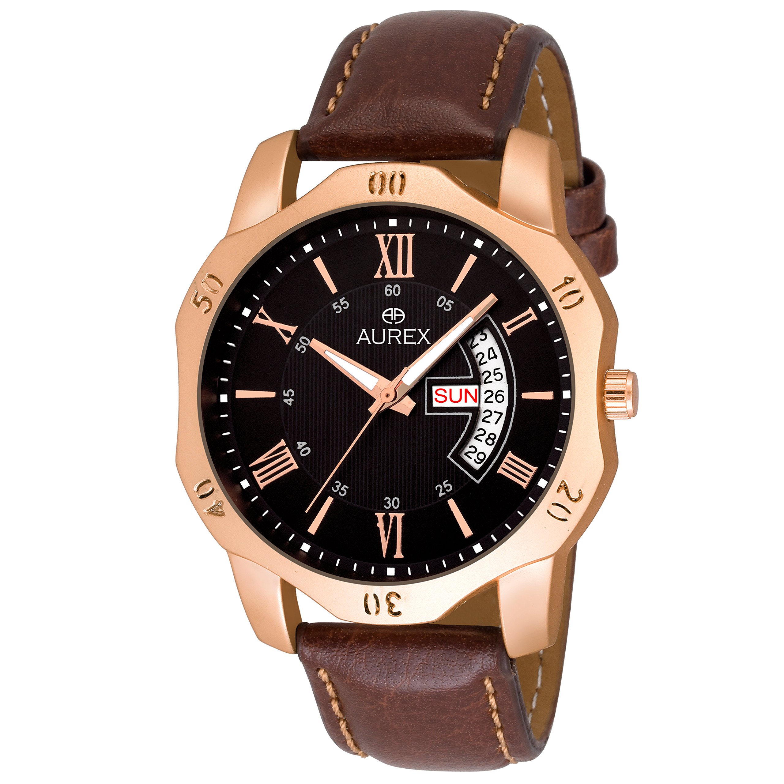 AUREX Analog Black Dial Day and Date Functioning Mens and Boys Watch (AX-GR124-BKBR) (B07CXZ6CH6) Amazon Price History, Amazon Price Tracker