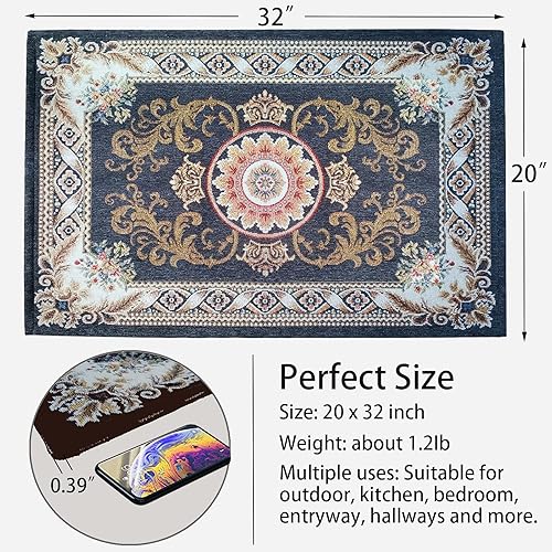 Vista 26 de Tapete para interiores para puerta delantera, 24 x 36 pulgadas, súper absorbente, de bajo perfil, antideslizante, duradero, para entrada, lavable a