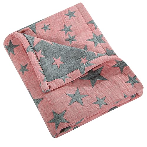 NTBAY Manta de 3 capas para niños pequeños, manta de muselina de algodón jacquard para cama, manta térmica ligera para bebé, manta de cuna súper